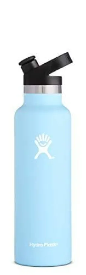 Hydro Flask 21 oz Double Wall Vacuum Insulated Stainless Steel Sports Water Bottle, Standard Mouth with BPA Free Sport Cap, Frost